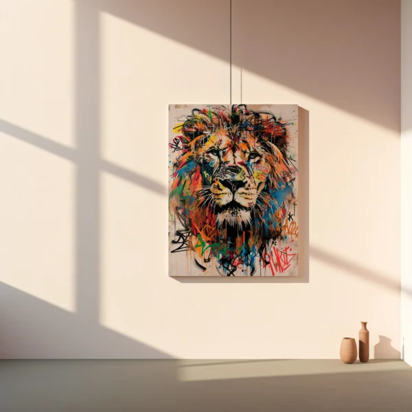Tablou Canvas Regele Junglei Graffiti - Detaliu Tablou Canvas nr. 29117