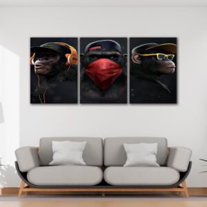 Tablou Canvas 3 Piese - Urban Monkeys - Detaliu Tablou Canvas nr. 31463