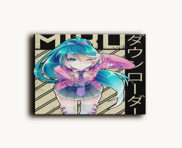 Tablou Canvas Hatsune Miku – Miku Downloader - Detaliu Tablou Canvas nr. 18367