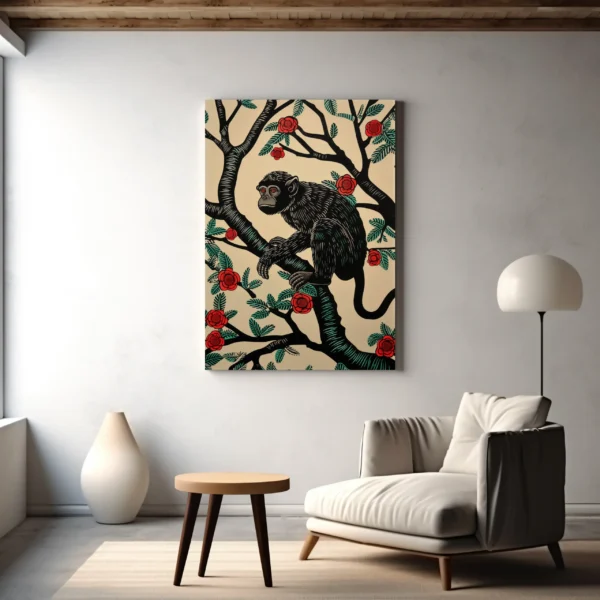 Tablou Canvas Maimuță Neagră - Detaliu Tablou Canvas nr. 26753