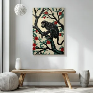 Tablou Canvas Maimuță Neagră - Detaliu Tablou Canvas nr. 26752