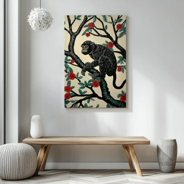 Tablou Canvas Maimuță Neagră - Detaliu Tablou Canvas nr. 26752