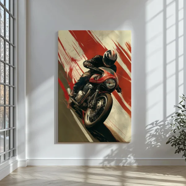Tablou Canvas Cafe Racer Roșie - Detaliu Tablou Canvas nr. 25192