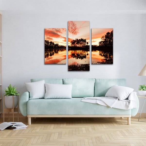 Tablou Canvas 3 Piese -  Incendiu pe Cer - Detaliu Tablou Canvas nr. 31456