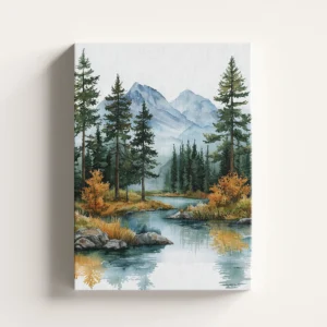 Tablou Canvas Râu Alpin