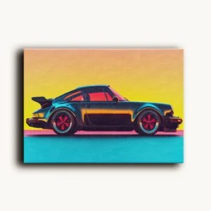Tablou Canvas Porsche Synthwave Retro