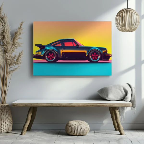 Tablou Canvas Porsche Synthwave Retro - Detaliu Tablou Canvas nr. 24315