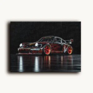 Tablou Canvas Porsche RWB Custom Flames