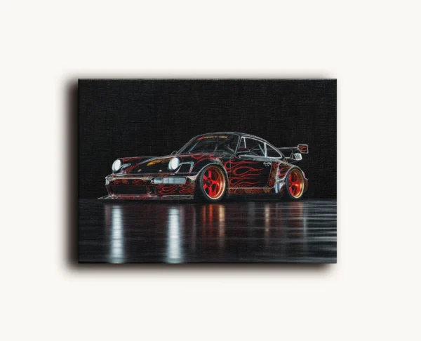 Tablou Canvas Porsche RWB Custom Flames