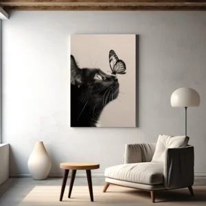 Tablou Canvas Pisică Neagră - Detaliu Tablou Canvas nr. 26680