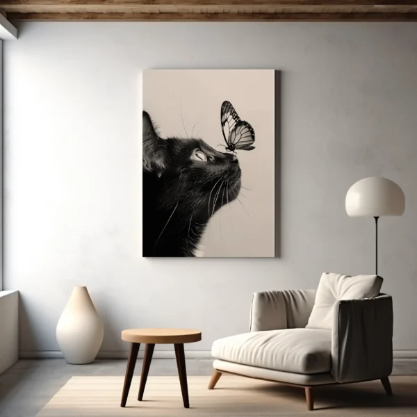 Tablou Canvas Pisică Neagră - Detaliu Tablou Canvas nr. 26680