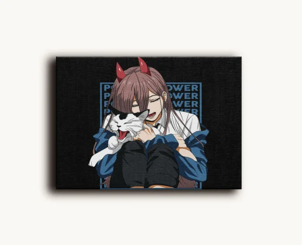 Tablou Canvas Chainsaw Man - Power cu Meowy - Detaliu Tablou Canvas nr. 17806