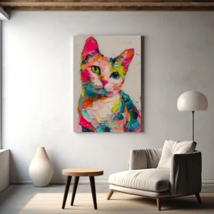 Tablou Canvas Pisică Pastel - Detaliu Tablou Canvas nr. 26966