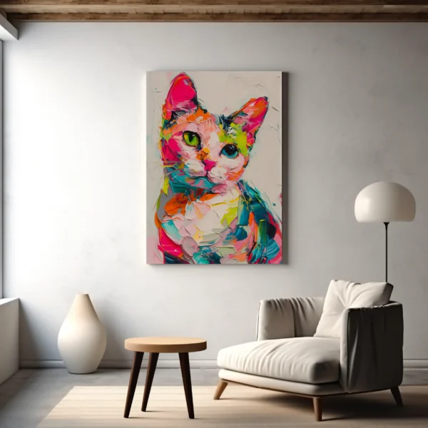 Tablou Canvas Pisică Pastel - Detaliu Tablou Canvas nr. 26966