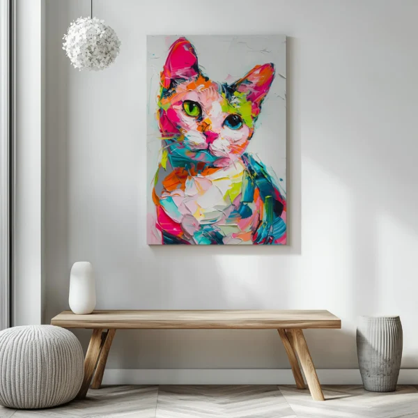 Tablou Canvas Pisică Pastel - Detaliu Tablou Canvas nr. 26965