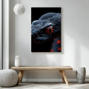 Tablou Canvas Șarpe Viperă Neagră - Detaliu Tablou Canvas nr. 26755