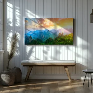 Tablou Canvas Vârfurile Mărețe din Huangshan - Detaliu Tablou Canvas nr. 21842