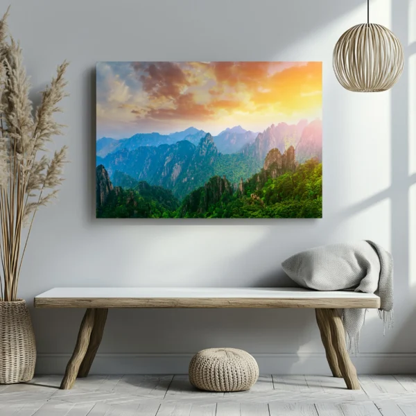 Tablou Canvas Vârfurile Mărețe din Huangshan - Detaliu Tablou Canvas nr. 21841
