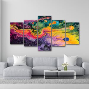 Tablou Canvas 5 Piese -  Neon Fluid Art - Detaliu Tablou Canvas nr. 31499