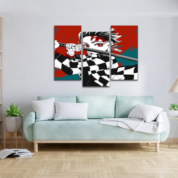 Tablou Canvas 3 Piese - Tanjiro Demon Slayer - Detaliu Tablou Canvas nr. 31452