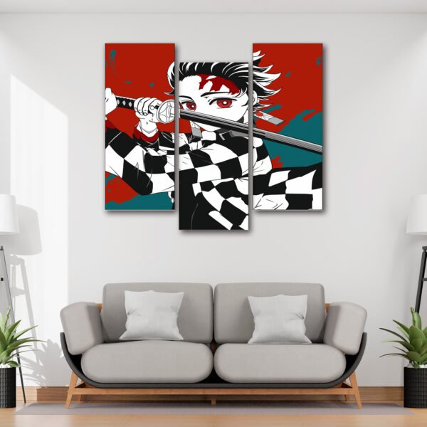 Tablou Canvas 3 Piese - Tanjiro Demon Slayer - Detaliu Tablou Canvas nr. 31453