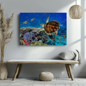 Tablou Canvas Grația Țestoasei Marine - Detaliu Tablou Canvas nr. 27496