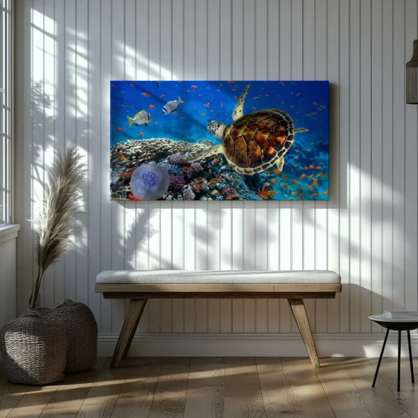 Tablou Canvas Grația Țestoasei Marine - Detaliu Tablou Canvas nr. 27497