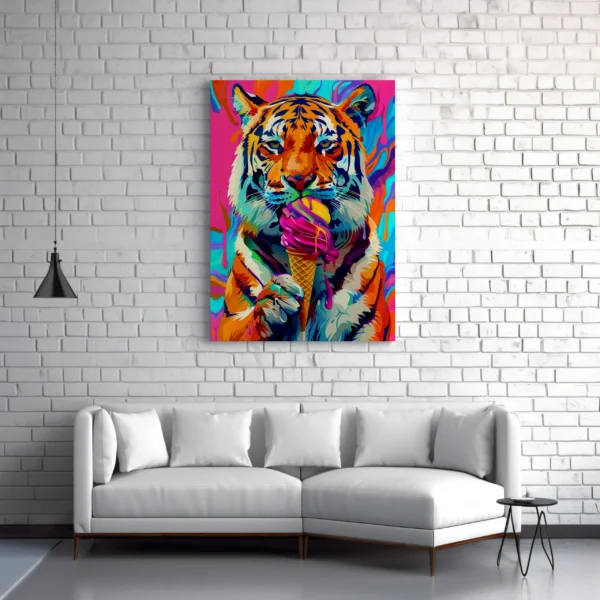 Tablou Canvas Tigrul cu Înghețată - Detaliu Tablou Canvas nr. 29329