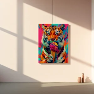 Tablou Canvas Tigrul cu Înghețată - Detaliu Tablou Canvas nr. 29330