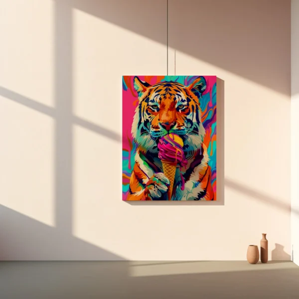 Tablou Canvas Tigrul cu Înghețată - Detaliu Tablou Canvas nr. 29330