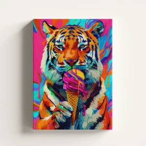 Tablou Canvas Tigrul cu Înghețată