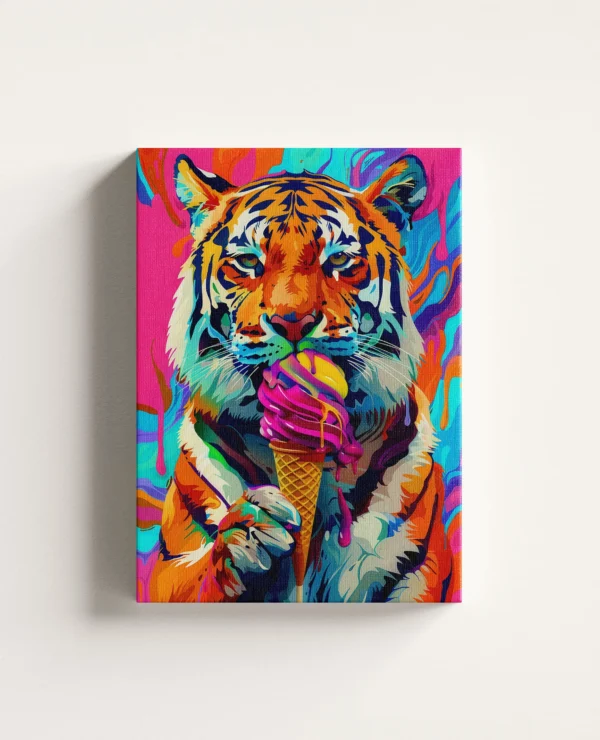 Tablou Canvas Tigrul cu Înghețată