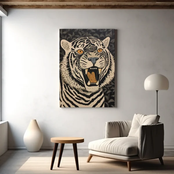 Tablou Canvas Tigru Surprins - Detaliu Tablou Canvas nr. 29974
