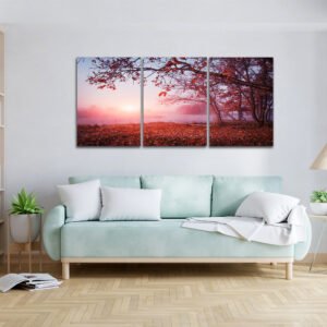 Tablou Canvas 3 Piese - Răsărit Auriu de Toamnă - Detaliu Tablou Canvas nr. 31442