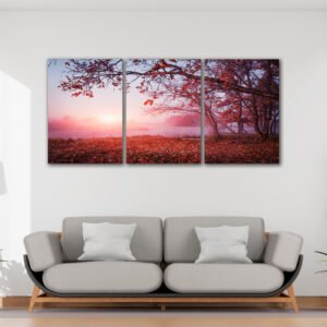 Tablou Canvas 3 Piese - Răsărit Auriu de Toamnă - Detaliu Tablou Canvas nr. 31443