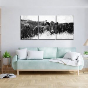 Tablou Canvas 3 Piese - Winter Angus - Detaliu Tablou Canvas nr. 31439