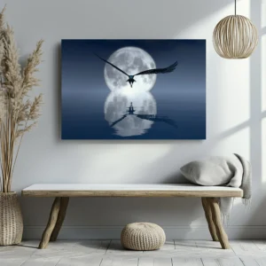 Tablou Canvas Vultur Sub Lumina Lunii Pline - Detaliu Tablou Canvas nr. 27529
