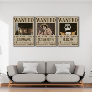 Tablou Canvas 3 Piese - One Piece Wanted Posters - Detaliu Tablou Canvas nr. 31460