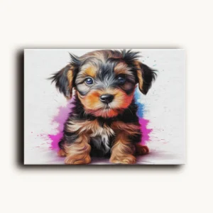 Tablou Canvas Portret Cățeluș Yorkshire Terrier - Detaliu Tablou Canvas nr. 27265