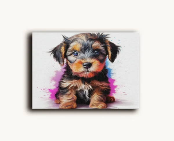 Tablou Canvas Portret Cățeluș Yorkshire Terrier - Detaliu Tablou Canvas nr. 27265