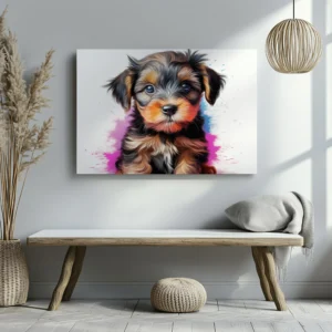 Tablou Canvas Portret Cățeluș Yorkshire Terrier - Detaliu Tablou Canvas nr. 27266